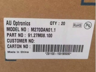 M270DAN01.1 CELL 2560*1440 LCD Ekran Ekranı 27.0 inçlik LCD panel