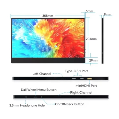 İyi bir fiyat. 15.6 İnç 4K IPS 16:9 Ekran Taşınabilir Dizüstü Bilgisayar Monitörü çevrimiçi
